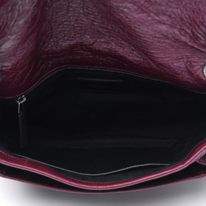 Saint Laurent Crinkled Calfskin Matelasse Monogram Medium Niki Chain Satchel Burgundy 4 of 17