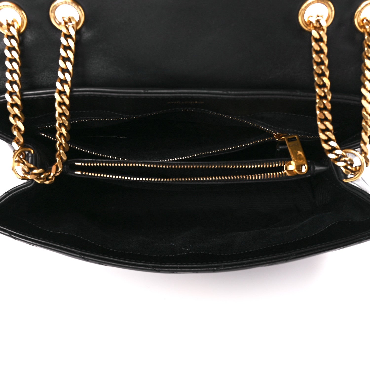 Saint Laurent Calfskin Y Quilted Monogram Medium Loulou Chain Satchel Black 5 of 11