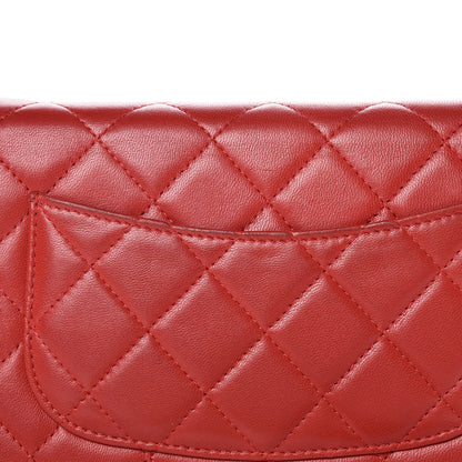 Chanel Lambskin Quilted Wallet On Chain WOC Red Pink 12 of 12