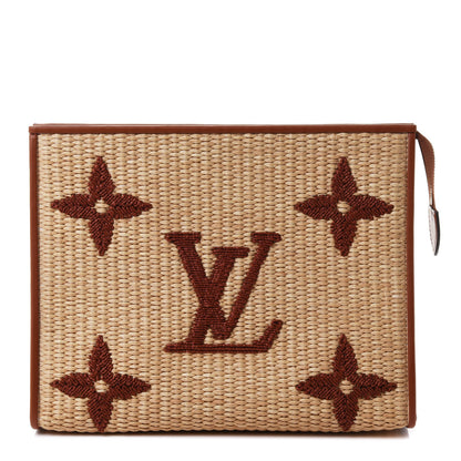 Louis Vuitton Raffia Monogram Giant Toiletry Pouch 26 Tan 1 of 4