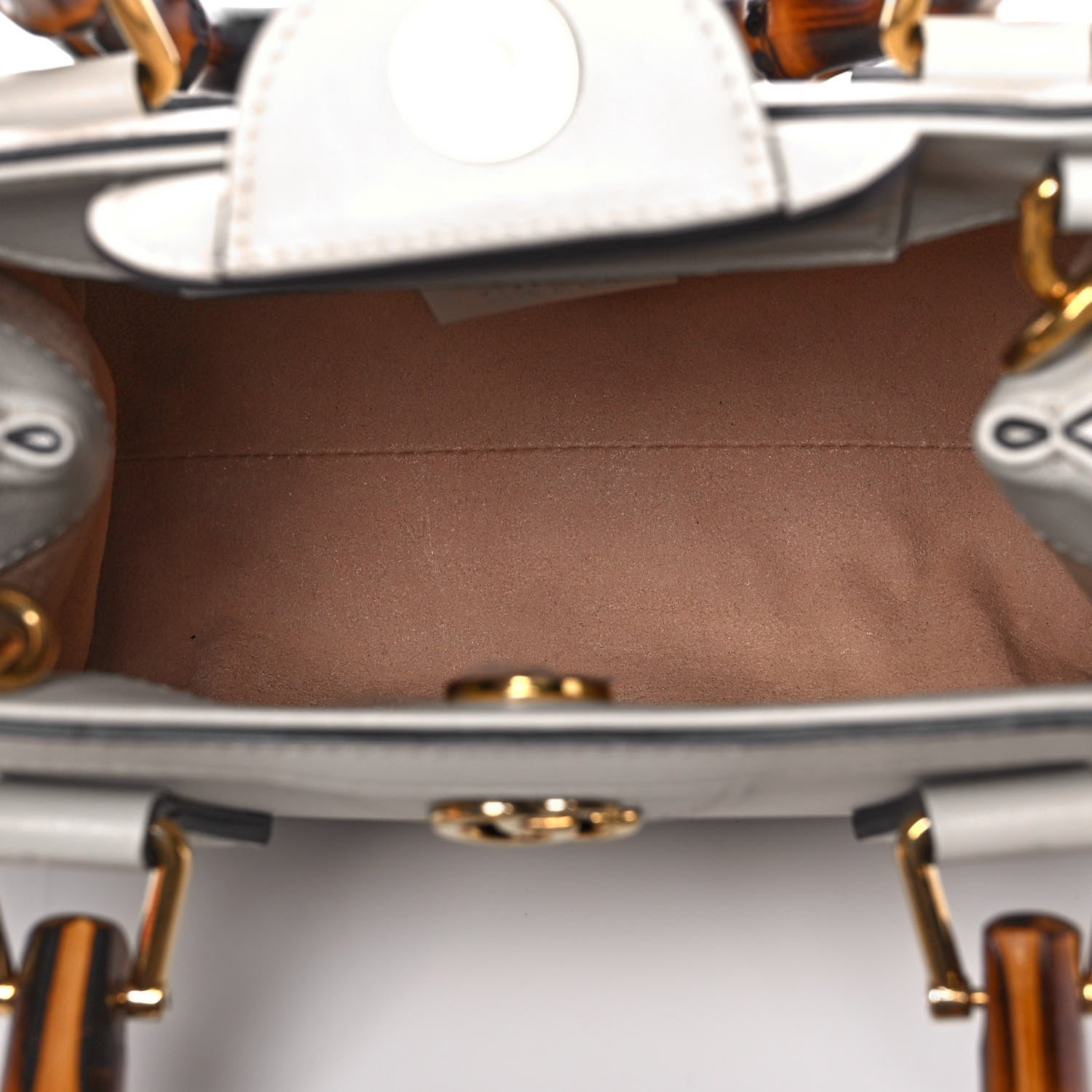 Gucci Wonka Grain Calfskin Mini Diana Tote Bag Mystic White Orange Fluo 5 of 10