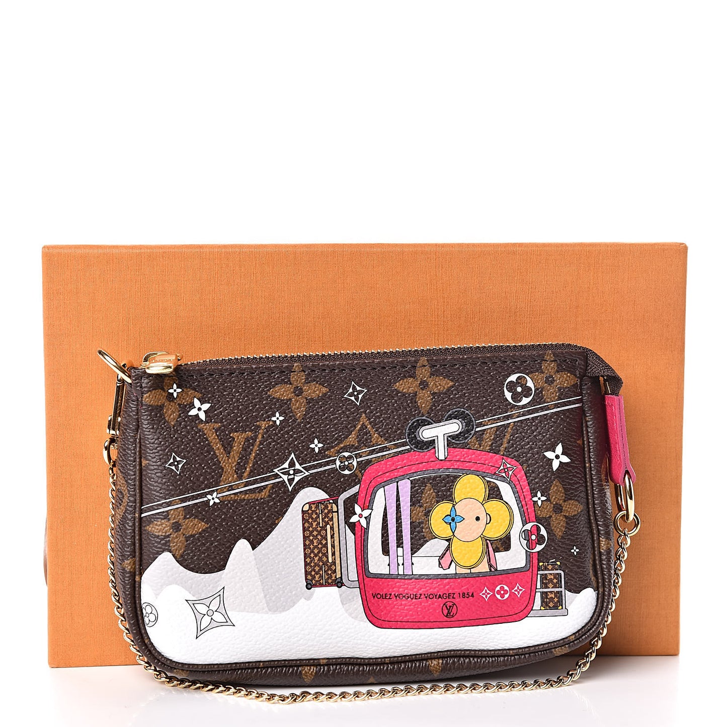 Monogram 2019 Christmas Animation Mini Courchevel Pochette Accessories Fuchsia