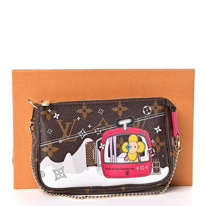 Louis Vuitton Monogram 2019 Christmas Animation Mini Courchevel Pochette Accessories Fuchsia 9 of 9