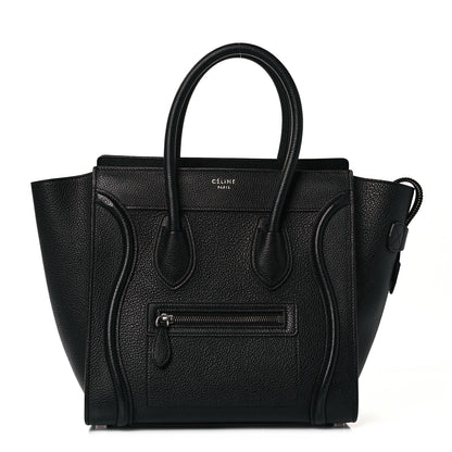 Celine Drummed Calfskin Micro Luggage Black 1 of 11