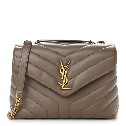 Saint Laurent Calfskin Y Quilted Monogram Small Loulou Chain Satchel Taupe 2 of 25