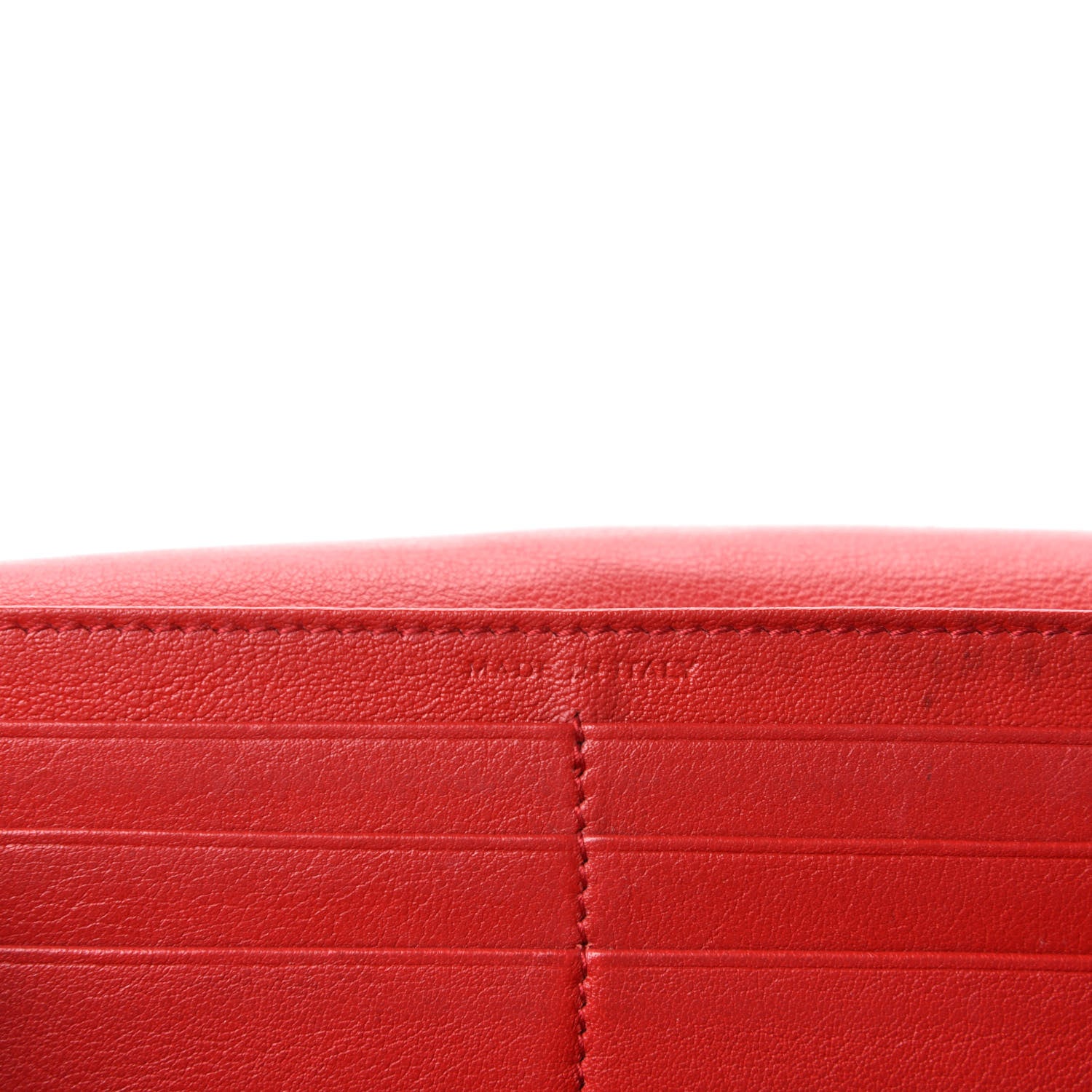 Saint Laurent Calfskin Classic Large Marquage Flap Wallet Red 6 of 8