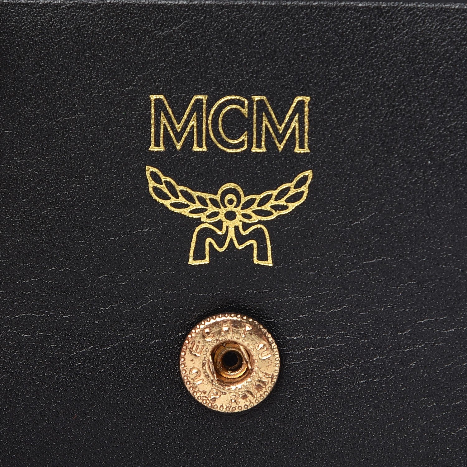 MCM Calfskin Embellished Card Holder Black 6 of 15