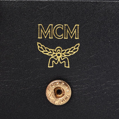 MCM Calfskin Embellished Card Holder Black 6 of 15