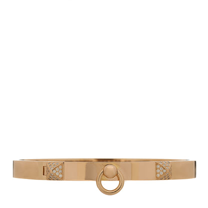 Hermes 18K Rose Gold Diamond PM Collier De Chien Bracelet ST 1 of 4