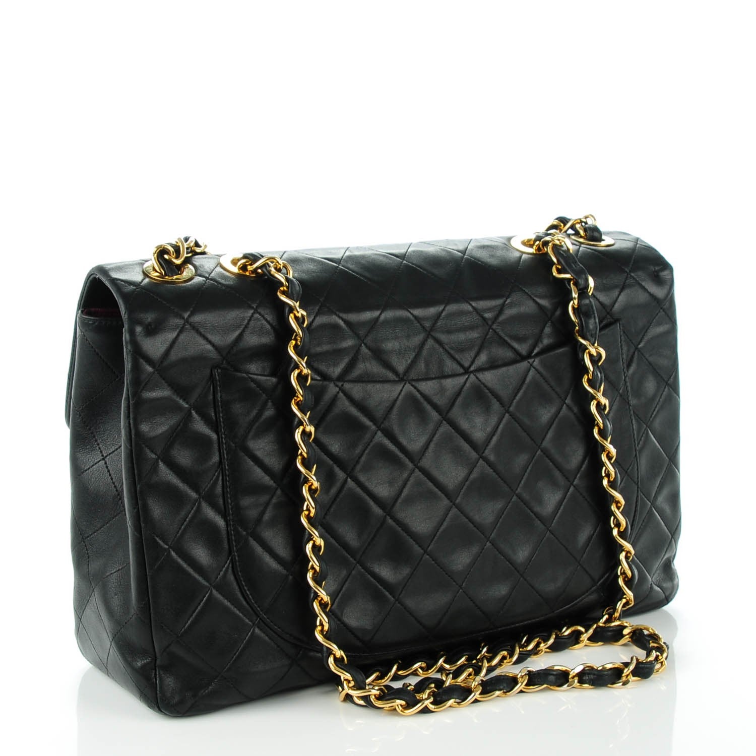 Chanel Lambskin Quilted XL Jumbo Single Flap Black 3 of 9