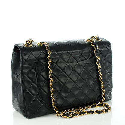 Chanel Lambskin Quilted XL Jumbo Single Flap Black 3 of 9