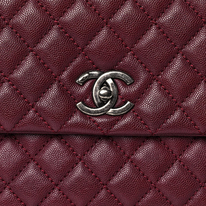 Chanel Caviar Quilted Medium Coco Handle Flap Burgundy 8 of 11