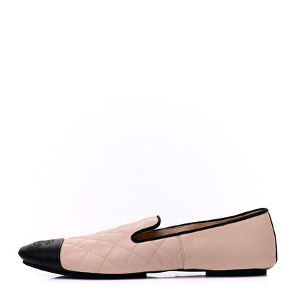Chanel Lambskin Quilted Cap Toe Slipper With Pouch 37 Pink Black 1 of 17