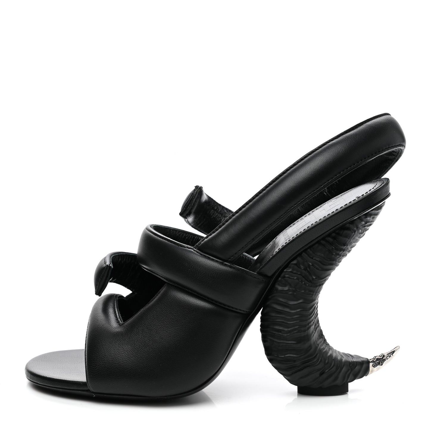 Lambskin 4G Logo Horn Sandals 38 Black