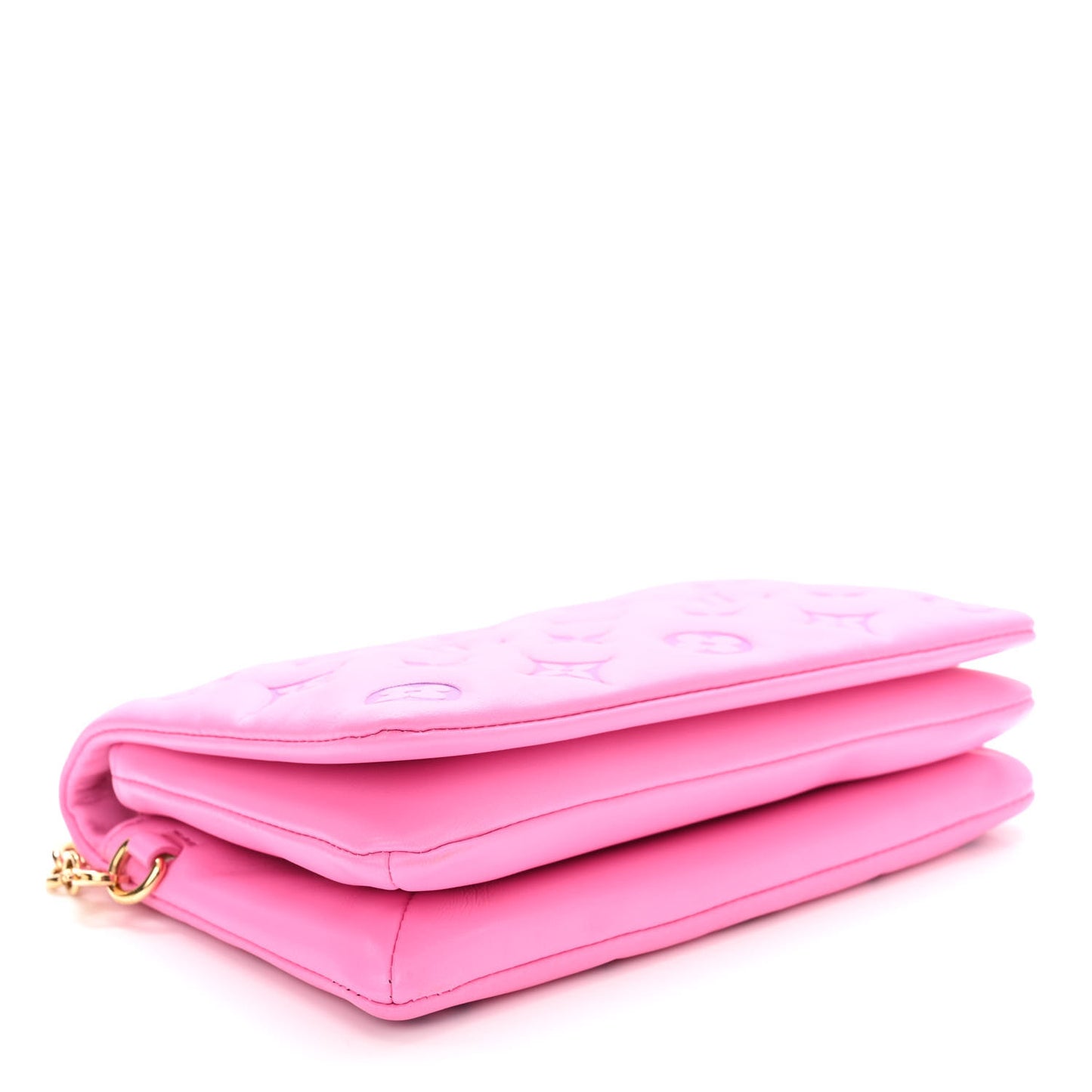 Lambskin Embossed Monogram Vuittamins Pochette Coussin Rose Violet