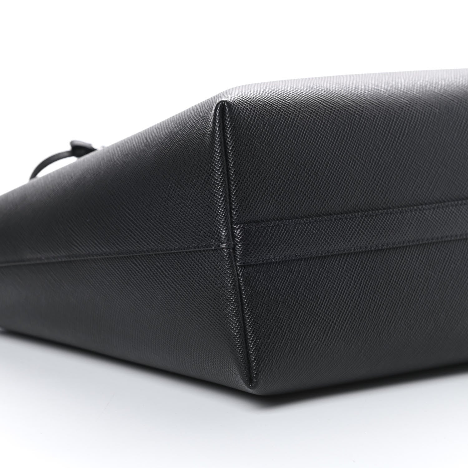 Prada Saffiano Cuir Shopping Tote Black Fuoco 10 of 12
