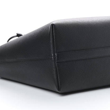 Prada Saffiano Cuir Shopping Tote Black Fuoco 10 of 12