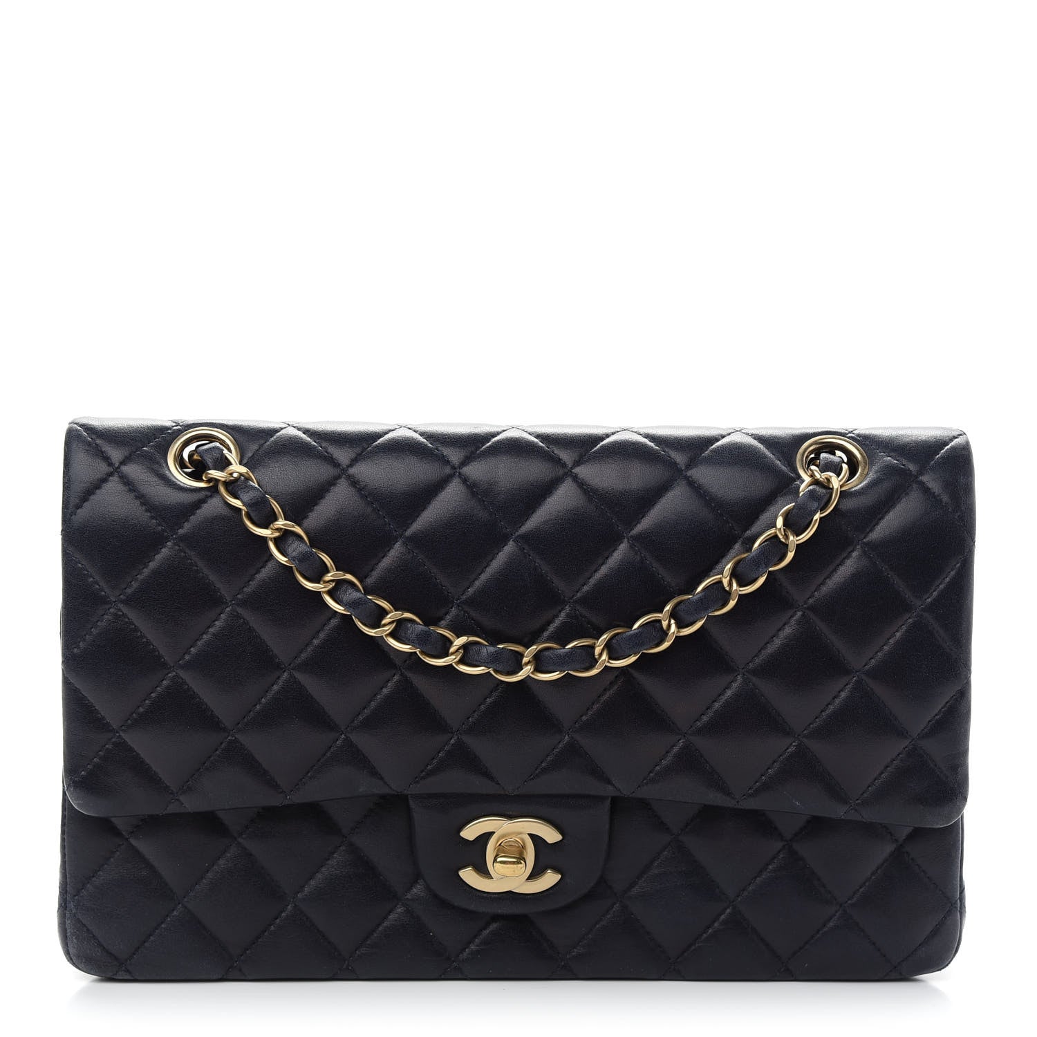 Chanel Lambskin Quilted Medium Double Flap Navy 1 of 10