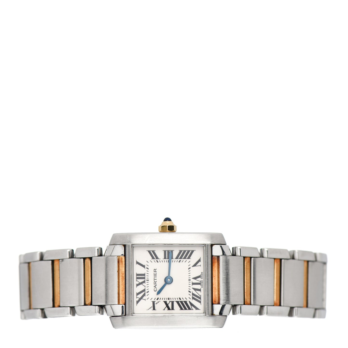 Stainless Steel 18K Yellow Gold 20mm Tank Francaise Quartz Watch