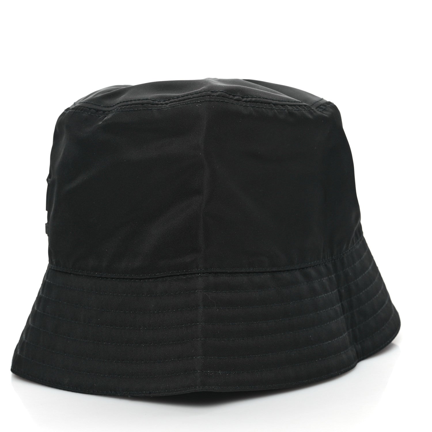 Prada Re-Nylon Rubber Logo Bucket Hat S Black 4 of 9