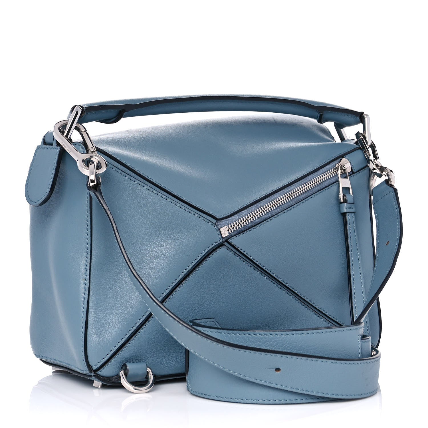 Loewe Calfskin Small Puzzle Bag Stone Blue 3 of 9