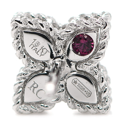 Roberto Coin 18K White Gold Diamond Princess Flower Small Stud Earrings 4 of 4