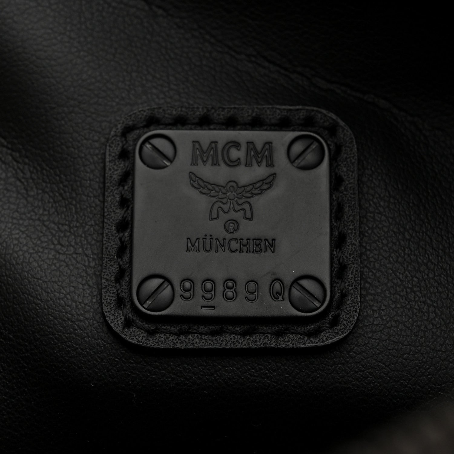 MCM Checkerboard Visetos Cosmetic Pouch Black White 6 of 7