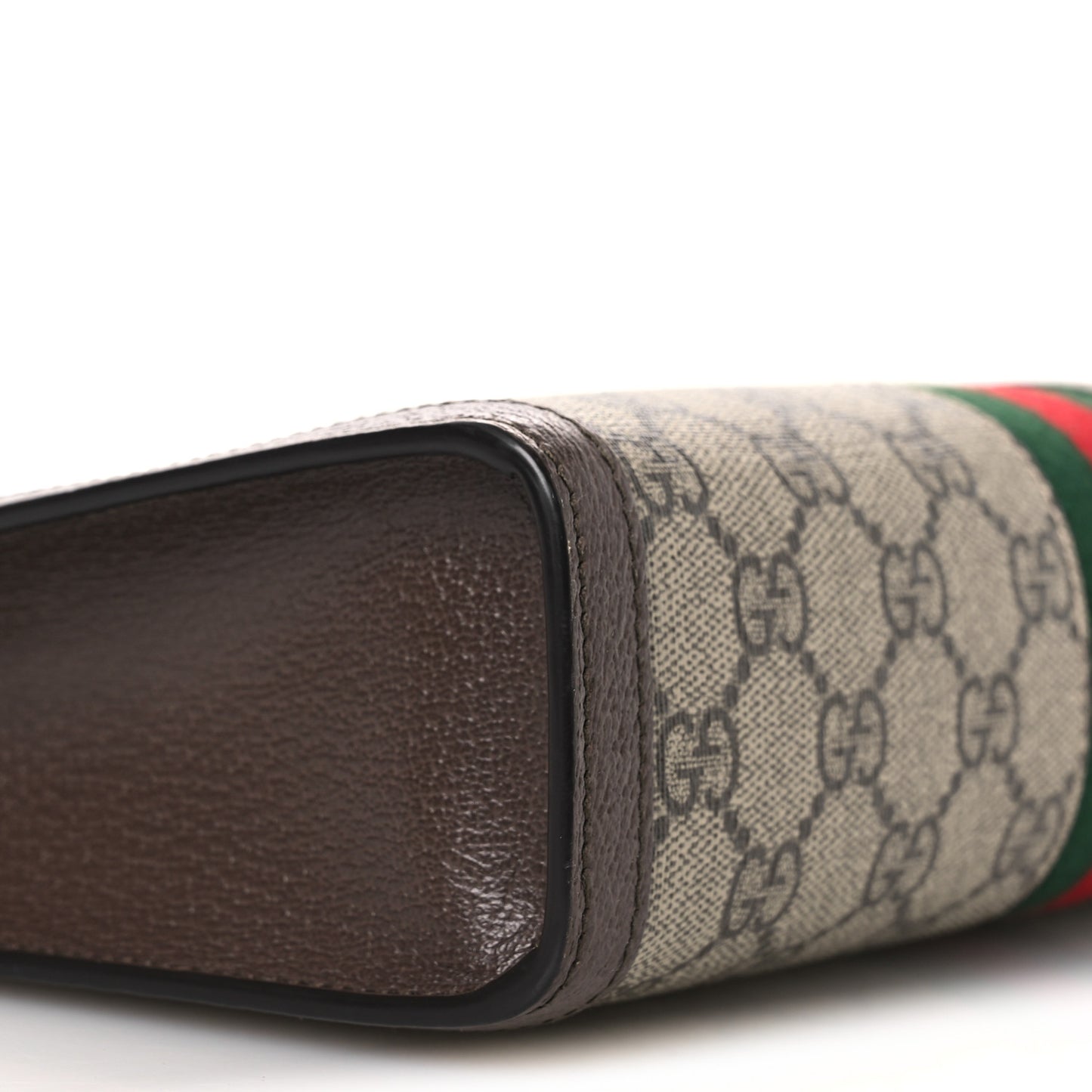 GG Supreme Monogram Web Ophidia Pouch Brown