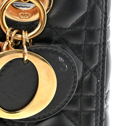 Christian Dior Lambskin Cannage Medium Lady Dior Black 11 of 12