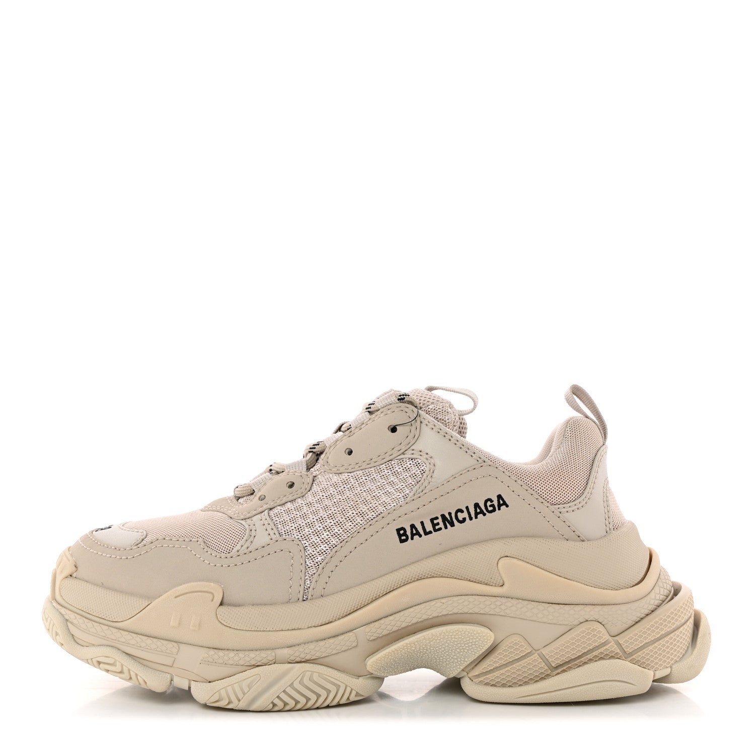Balenciaga Fabric Mesh Womens Triple S Sneakers 38 Beige 1 of 10