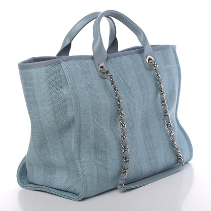 Chanel Mixed Fibers Striped Medium Deauville Tote Blue 4 of 11