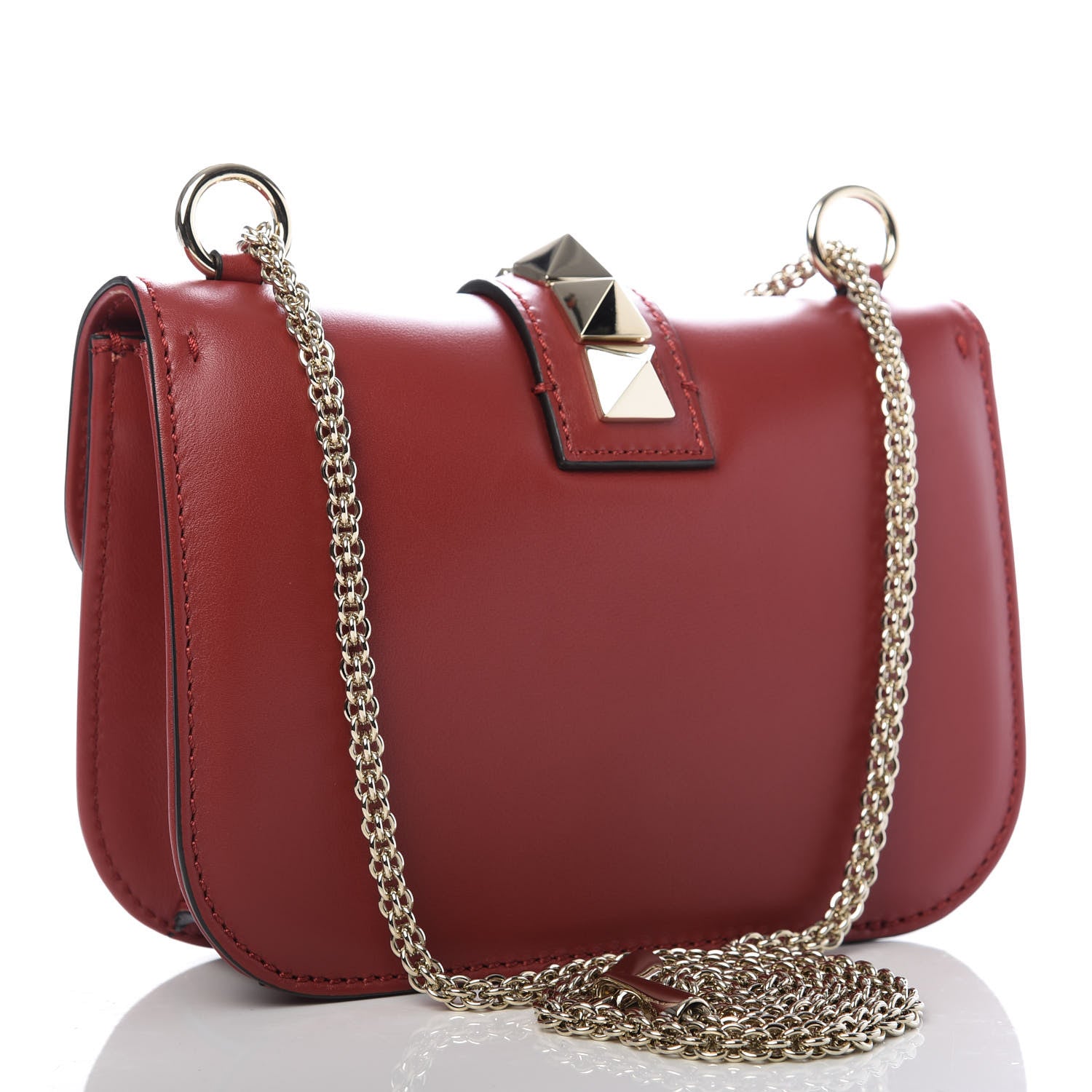 Valentino Garavani Vitello Small Glam Lock Rockstud Flap Scarlet 3 of 10