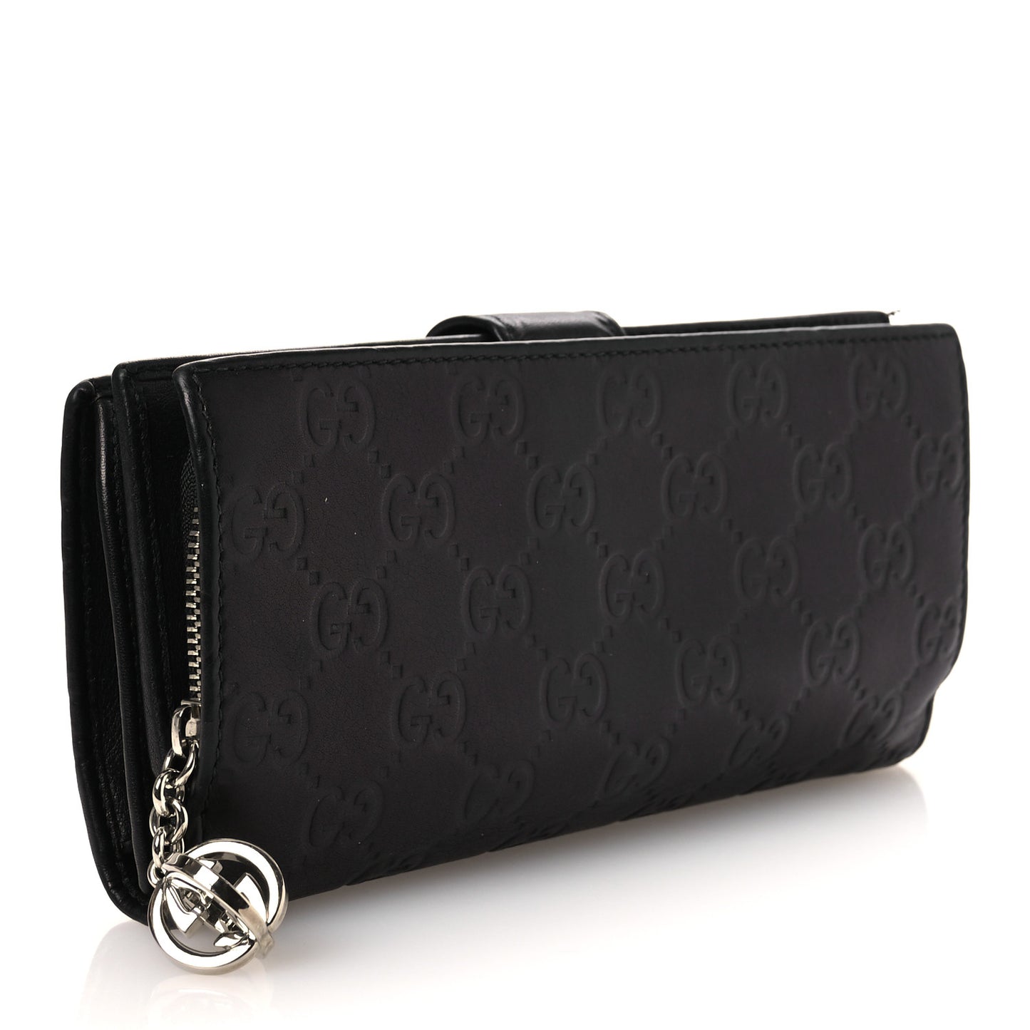 Guccissima Twins Continental Flap Wallet Black