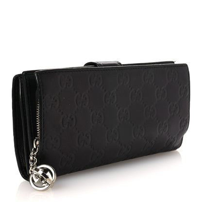 Gucci Guccissima Twins Continental Flap Wallet Black 3 of 9