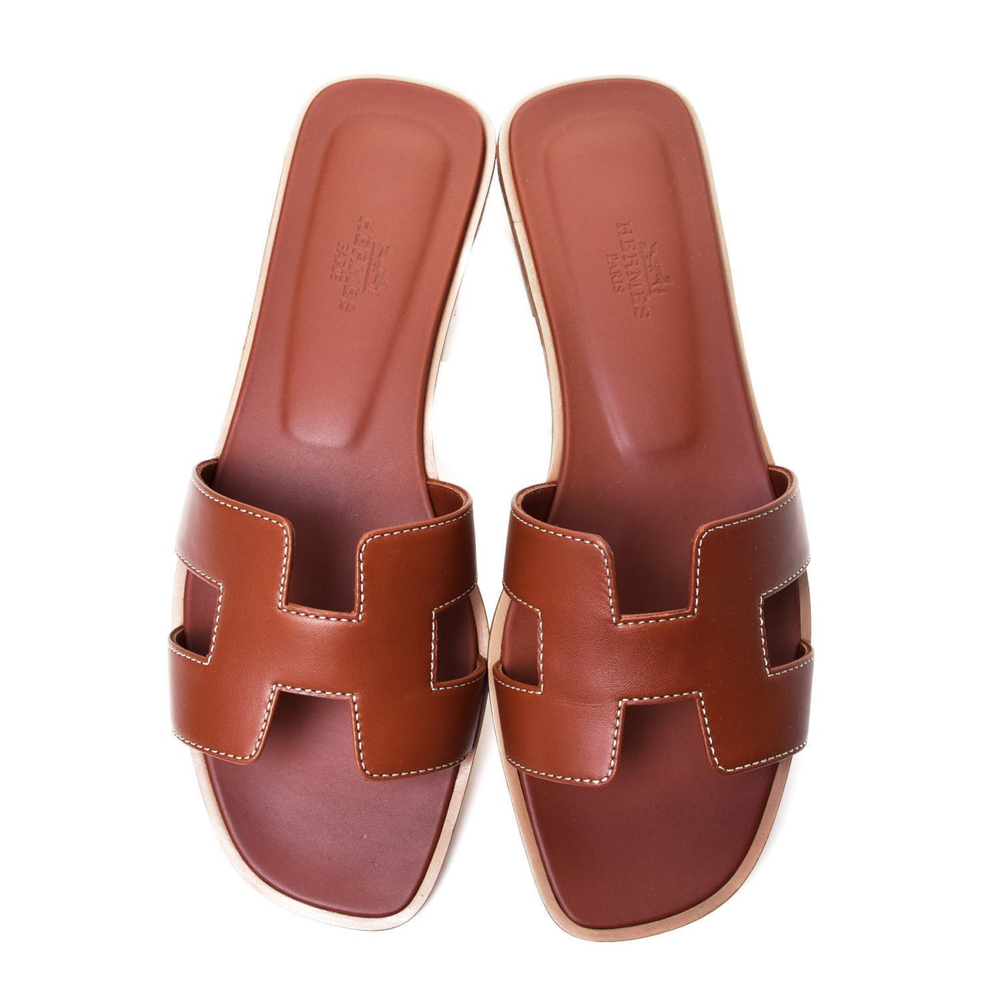 Box Calfskin Oran Sandals 37.5 Gold