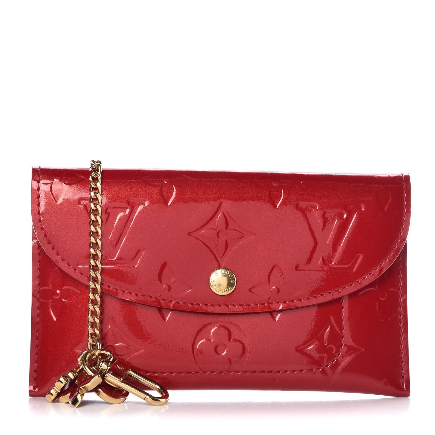 Vernis Envelope Plate Pouch Pomme D'Amour