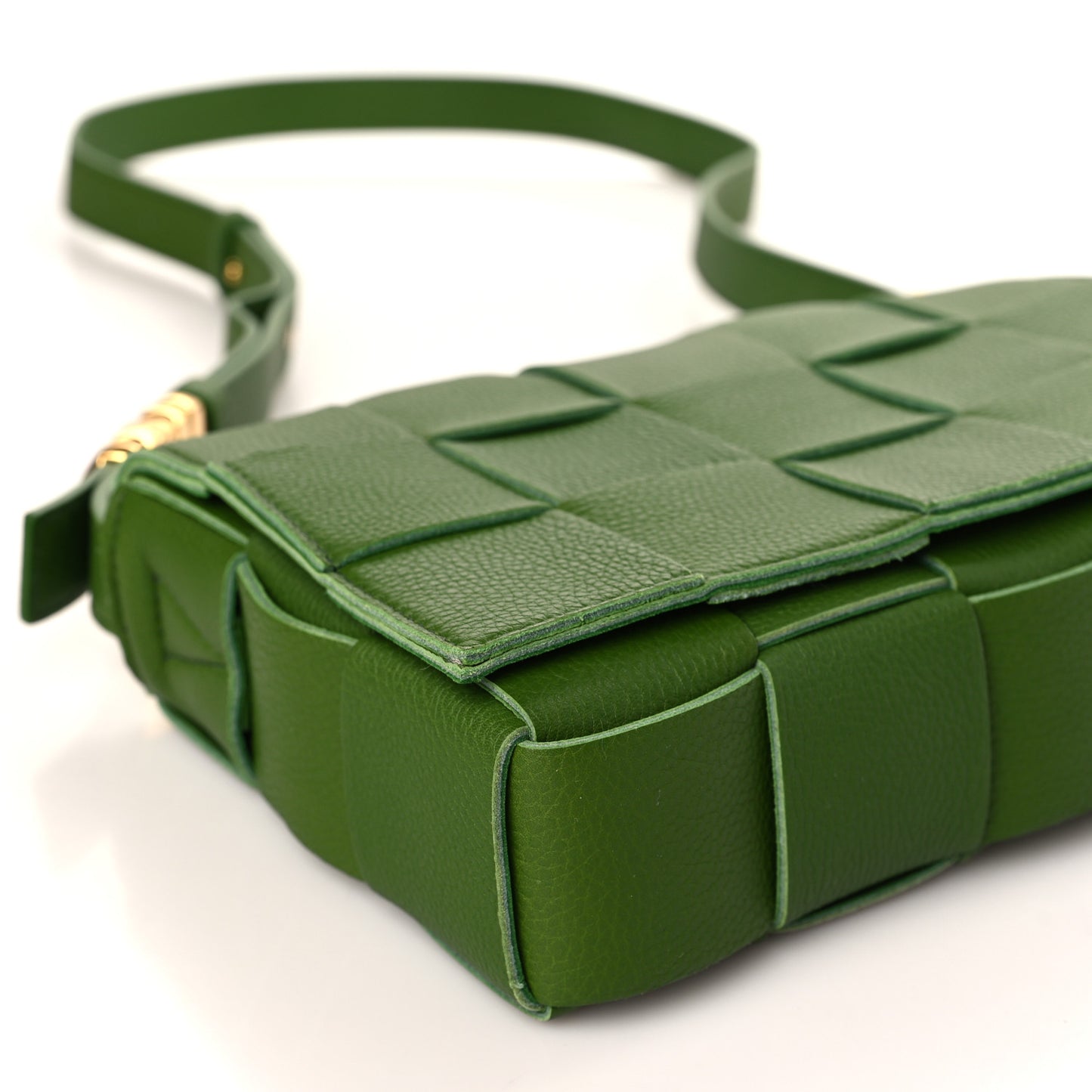 Grained Calfskin Maxi Intrecciato Cassette Crossbody Bag Avocado