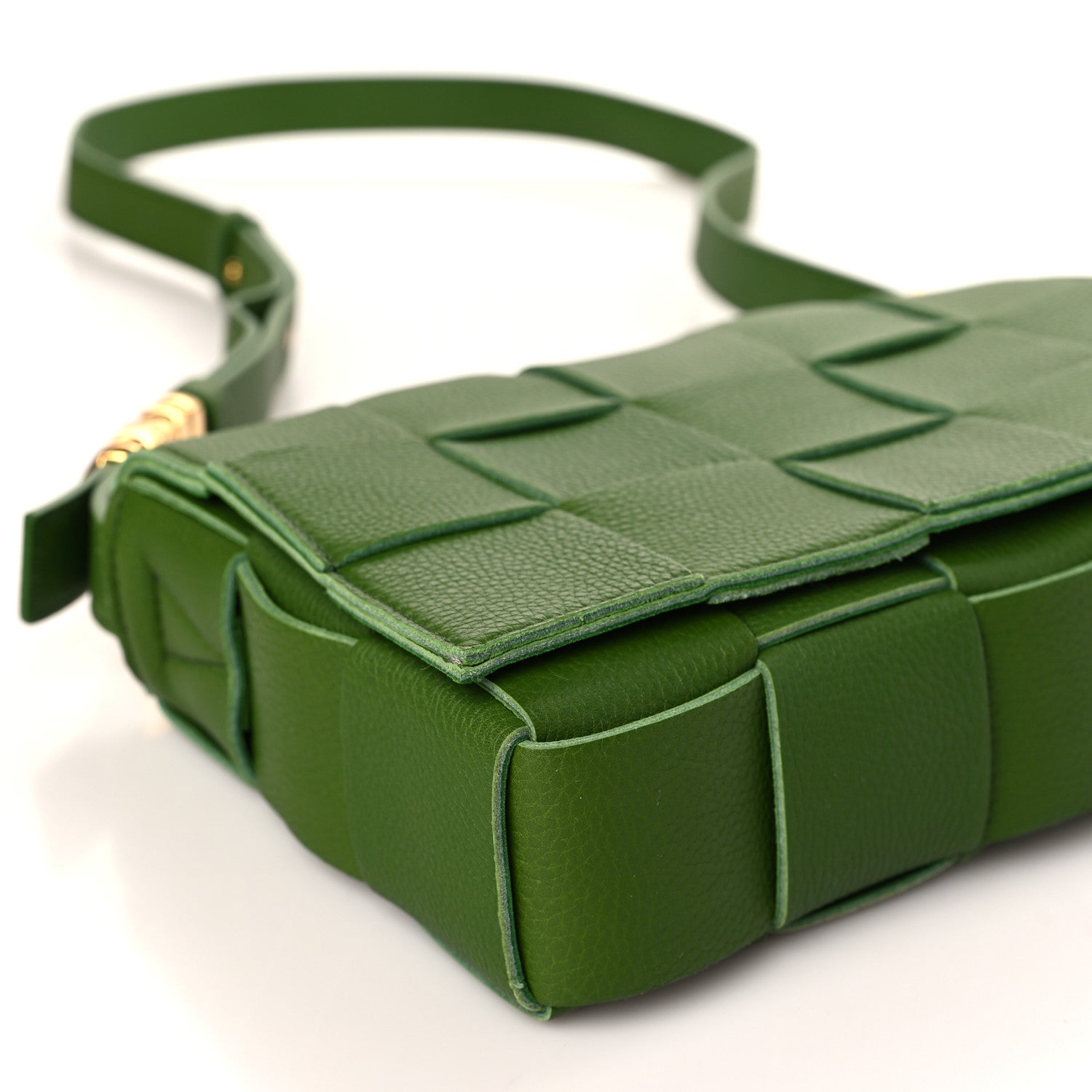 Bottega Veneta Grained Calfskin Maxi Intrecciato Cassette Crossbody Bag Avocado 8 of 9