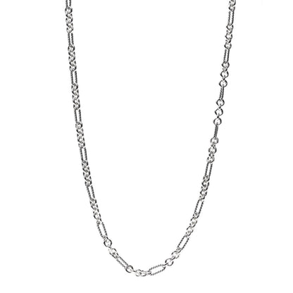 David Yurman Sterling Silver 18K Yellow Gold Figaro Link Toggle Necklace 1 of 5
