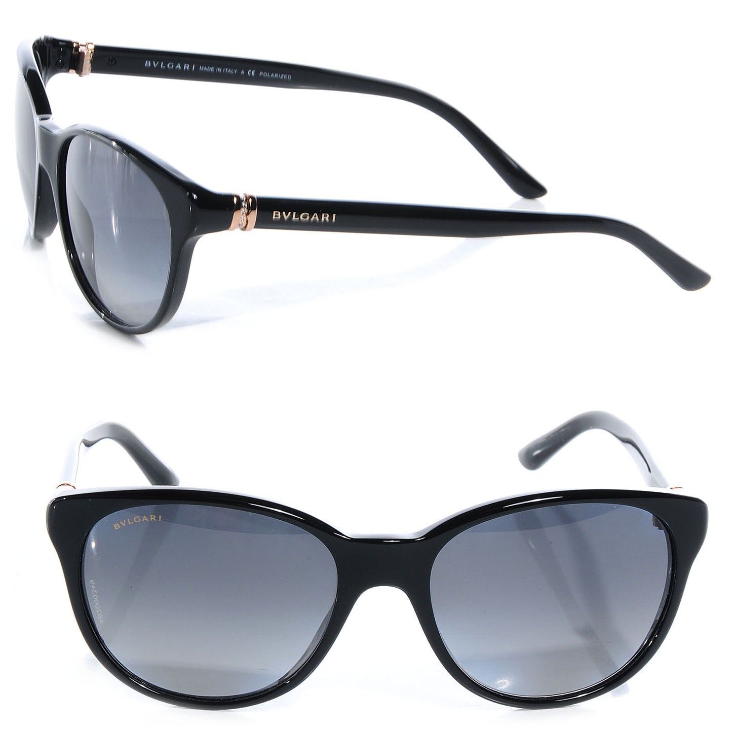 BVLGARI Cat Eye Gradient Smoke Sunglasses Black 8111-B