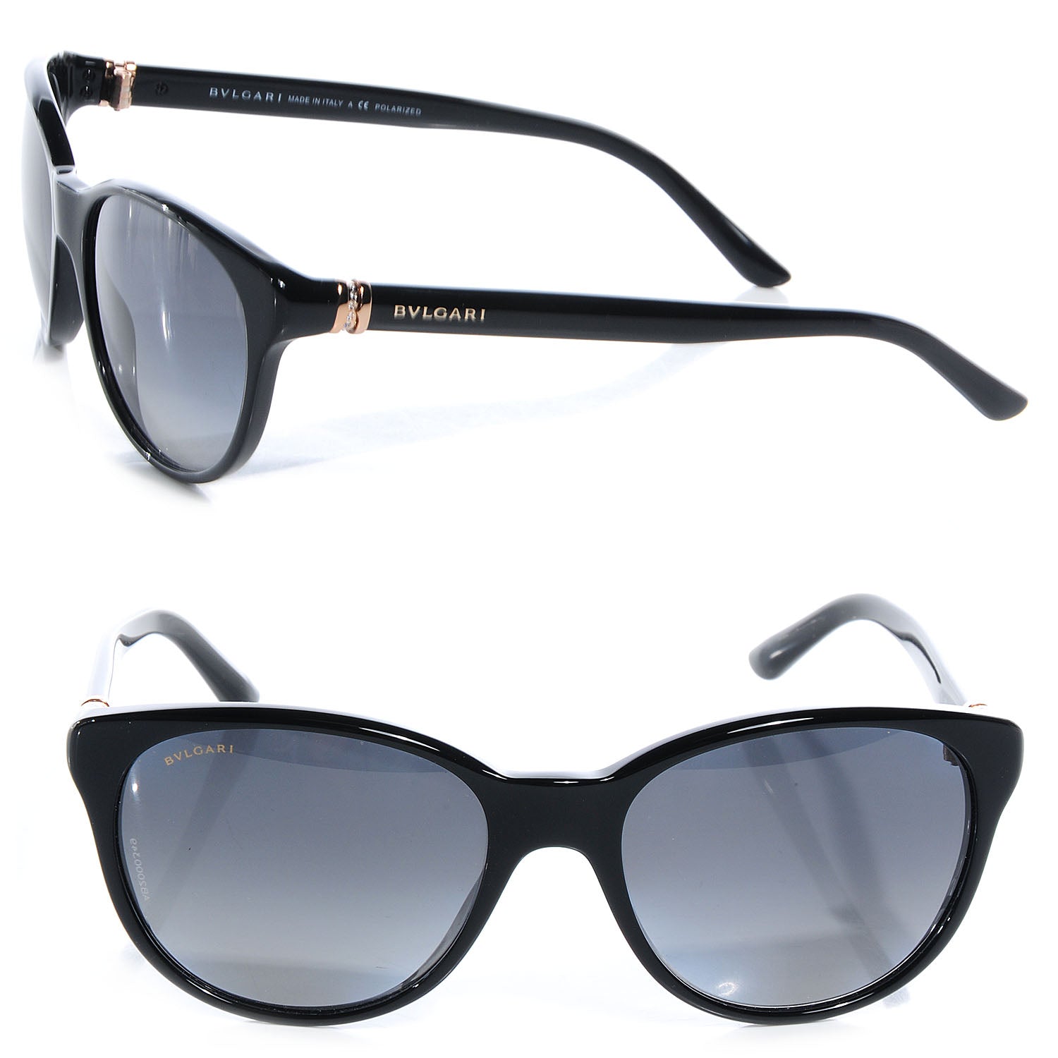 Bulgari BVLGARI Cat Eye Gradient Smoke Sunglasses Black 8111-B 1 of 6