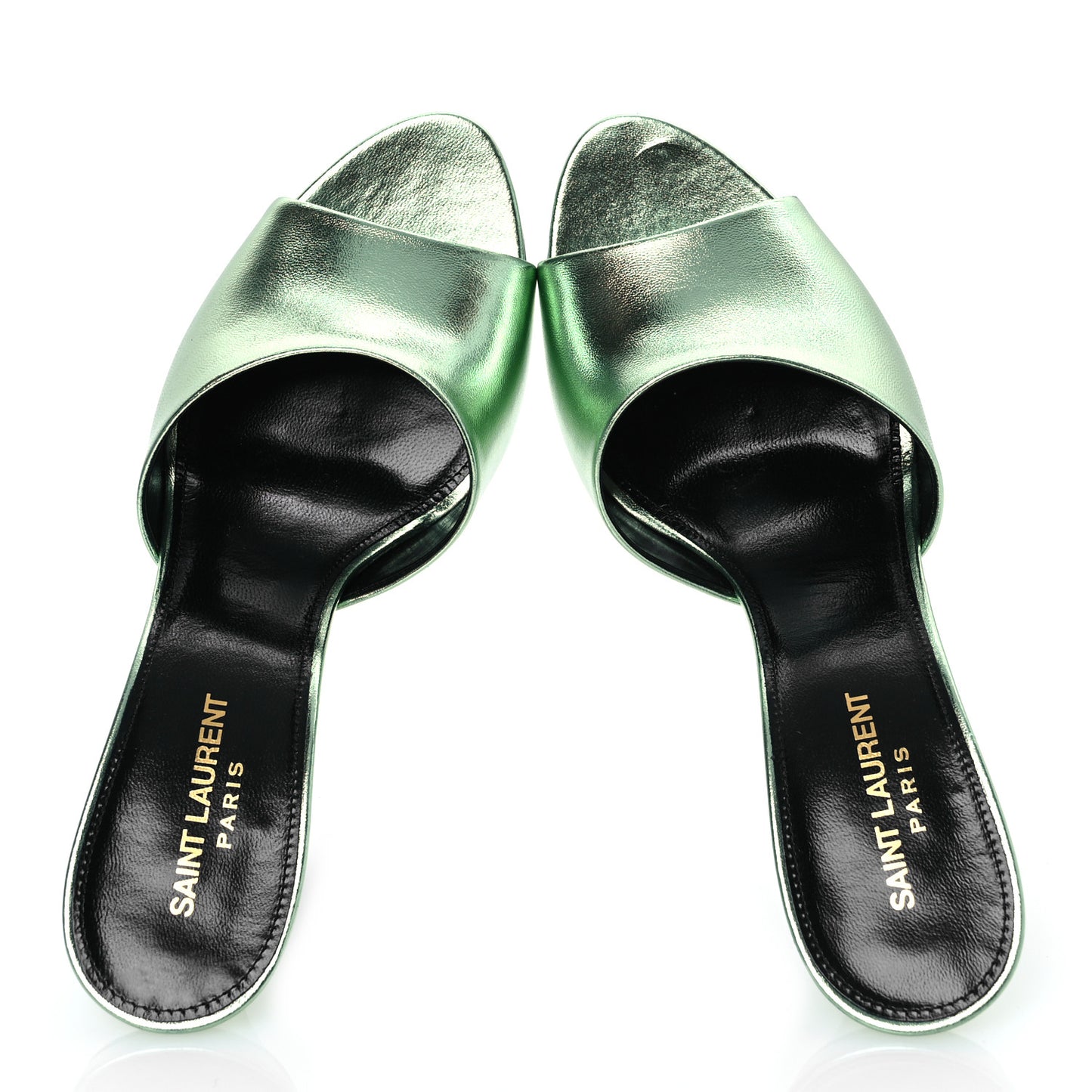 Metallic Nappa La 16 Mule Sandals 40 Green
