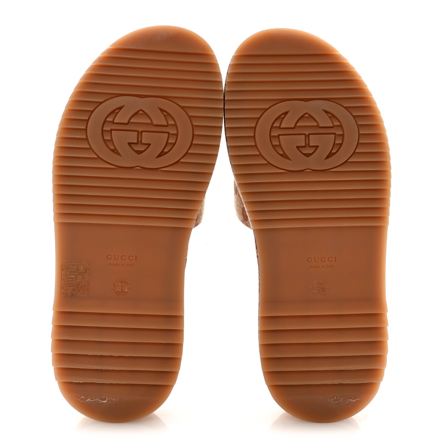 Gucci Canvas GG Monogram Angelina Platform Slide Sandals 38.5 Beige Ruggine 6 of 9