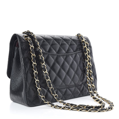 Chanel Caviar Quilted Jumbo Double Flap Black 3 of 12