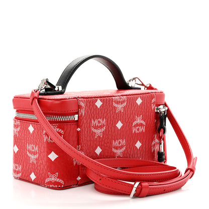 MCM Visetos Rockstar Vanity Case Viva Red White 3 of 11