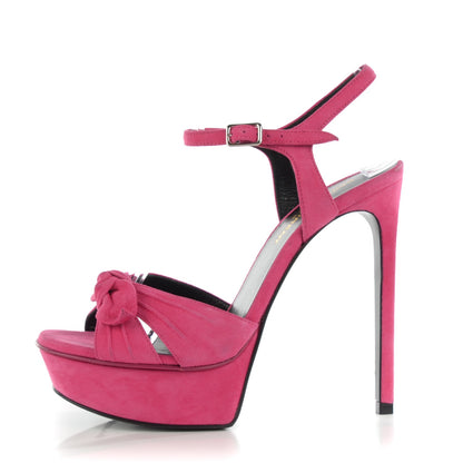 Saint Laurent Suede Classic Tribute 105 Platform Sandals 36 Fuchsia 1 of 8
