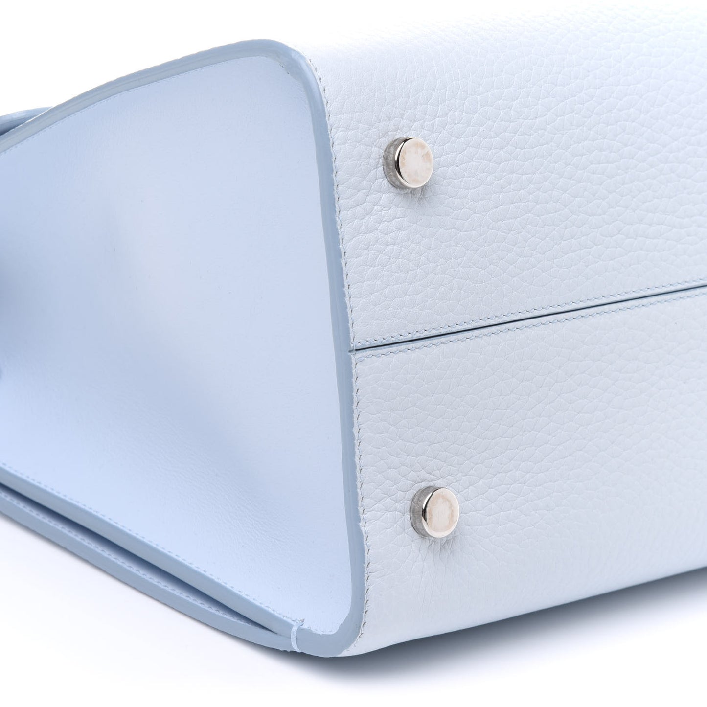 Grained Calfskin Medium Diorever Flap Light Blue