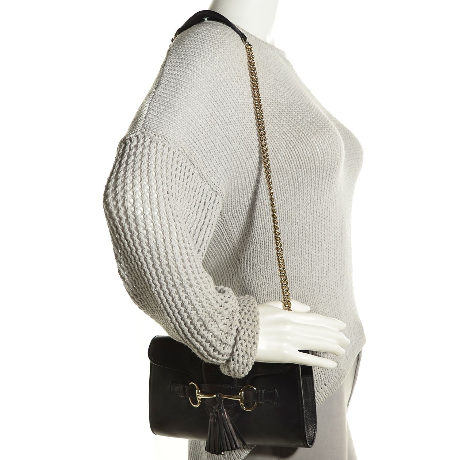Gucci Calfskin Medium Emily Shoulder Bag Black 2 of 10