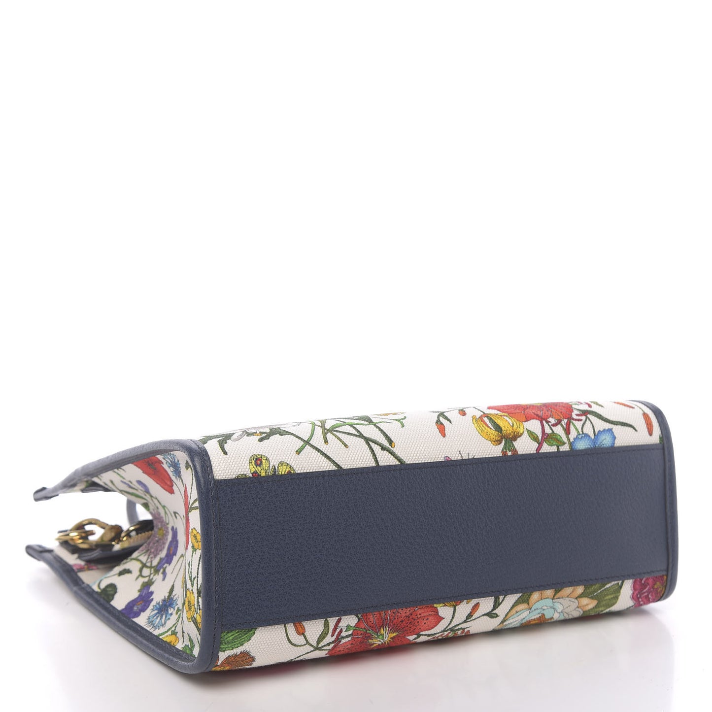 Canvas Medium Flora Tote White Multicolor Blue Agata