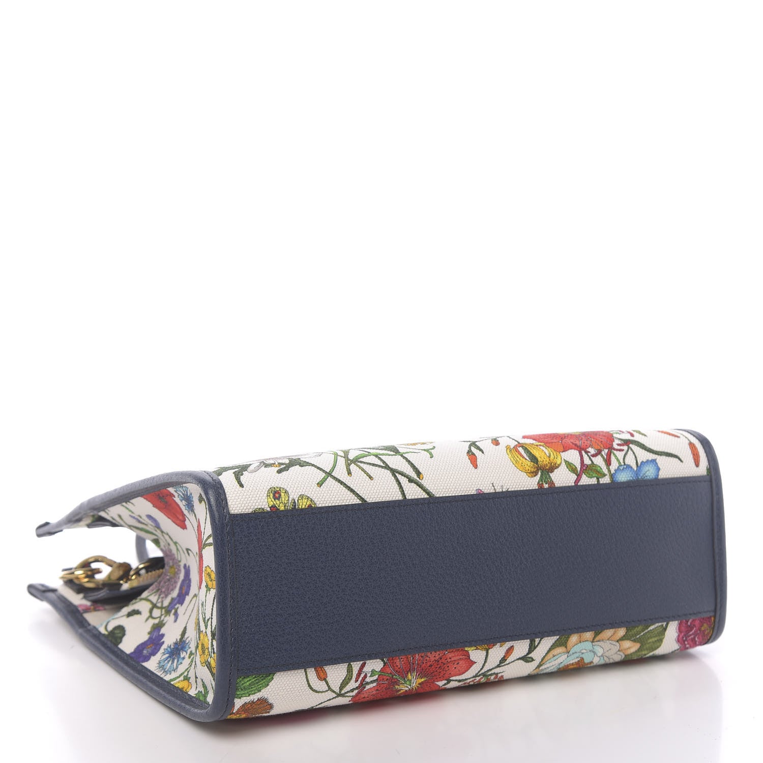 Gucci Canvas Medium Flora Tote White Multicolor Blue Agata 4 of 11